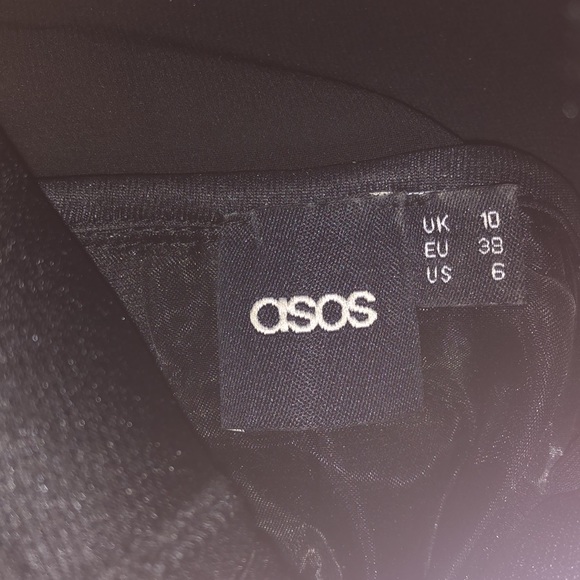 ASOS Structured Black Dress with Tulle UnderSkirt - Picture 5 of 5